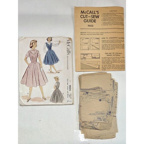 Vintage McCalls Sewing Patterns 50s-60s Mid Century Fashion Size 12 Cut Complete - Picture 6 of 7